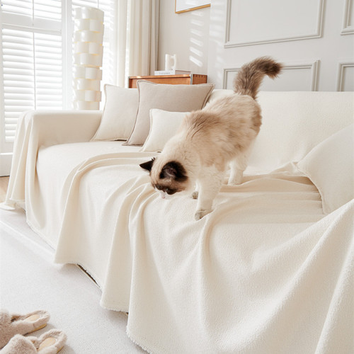 泰迪绒防水沙发盖布巾四季通用防滑沙发套罩防猫抓布坐垫子防尘罩