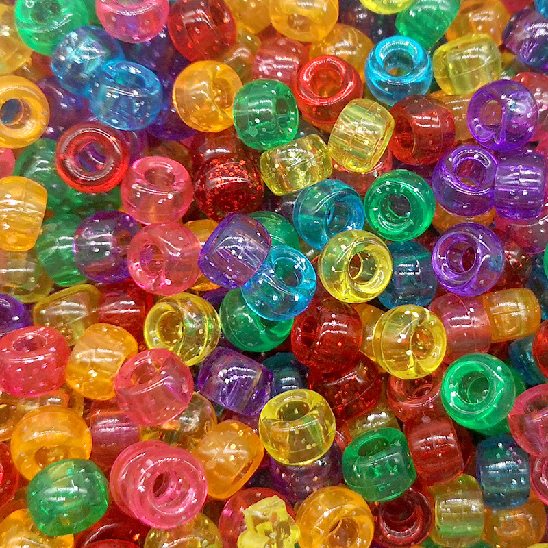 6*9mm大孔珠子桶珠彩色实色亚克力散珠糖果色珠子DIY手工