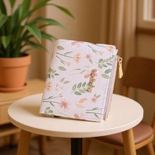 新款女士短款钱包ins风高级感钱包学生女卡包一体韩版印花钱包女