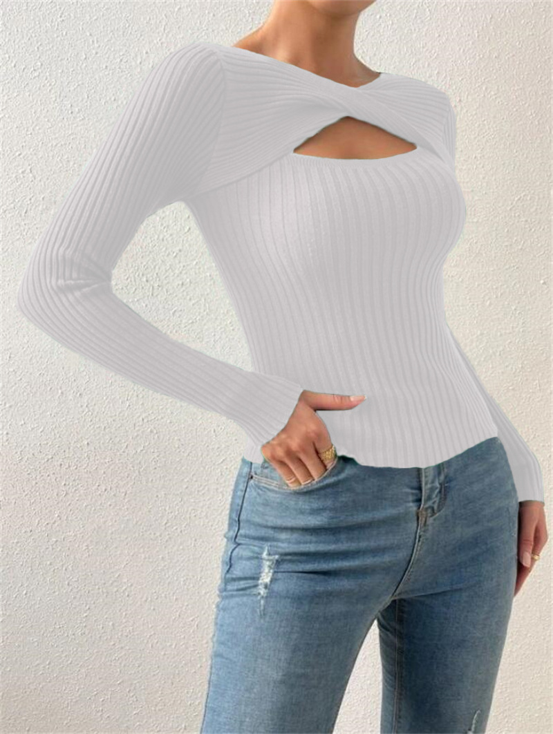 154g Weight Long Sleeve Sleeve Length Pullovers Placket Type Regular Sleeve Sleeve Type Polyester Fabric Type Regular Top Length Sweater Tops Type Holiday, Daily Occasion U Neck Neckline Slim Fit Type Solid Color Pattern Winter, Autumn Season Women's Gender Elegant, Streetwear Style Wholesale Women's Elegant Streetwear Solid Color Long Sleeve Sweaters & Cardigans 15