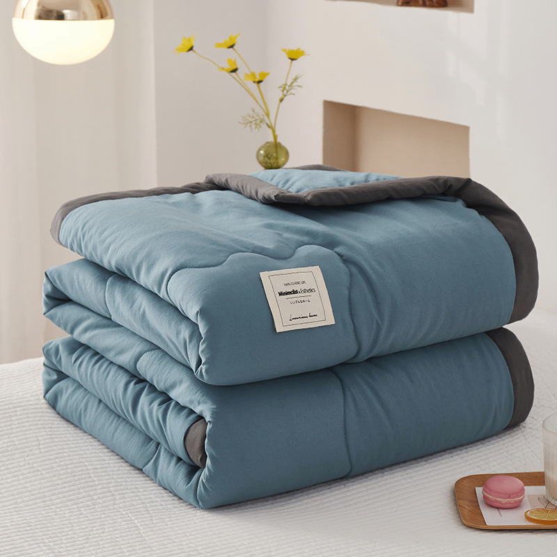 Unmarked wash cotton summer air conditioner solid color summer quilt thin quilt gift cross-border one-piece summer cool quilt core