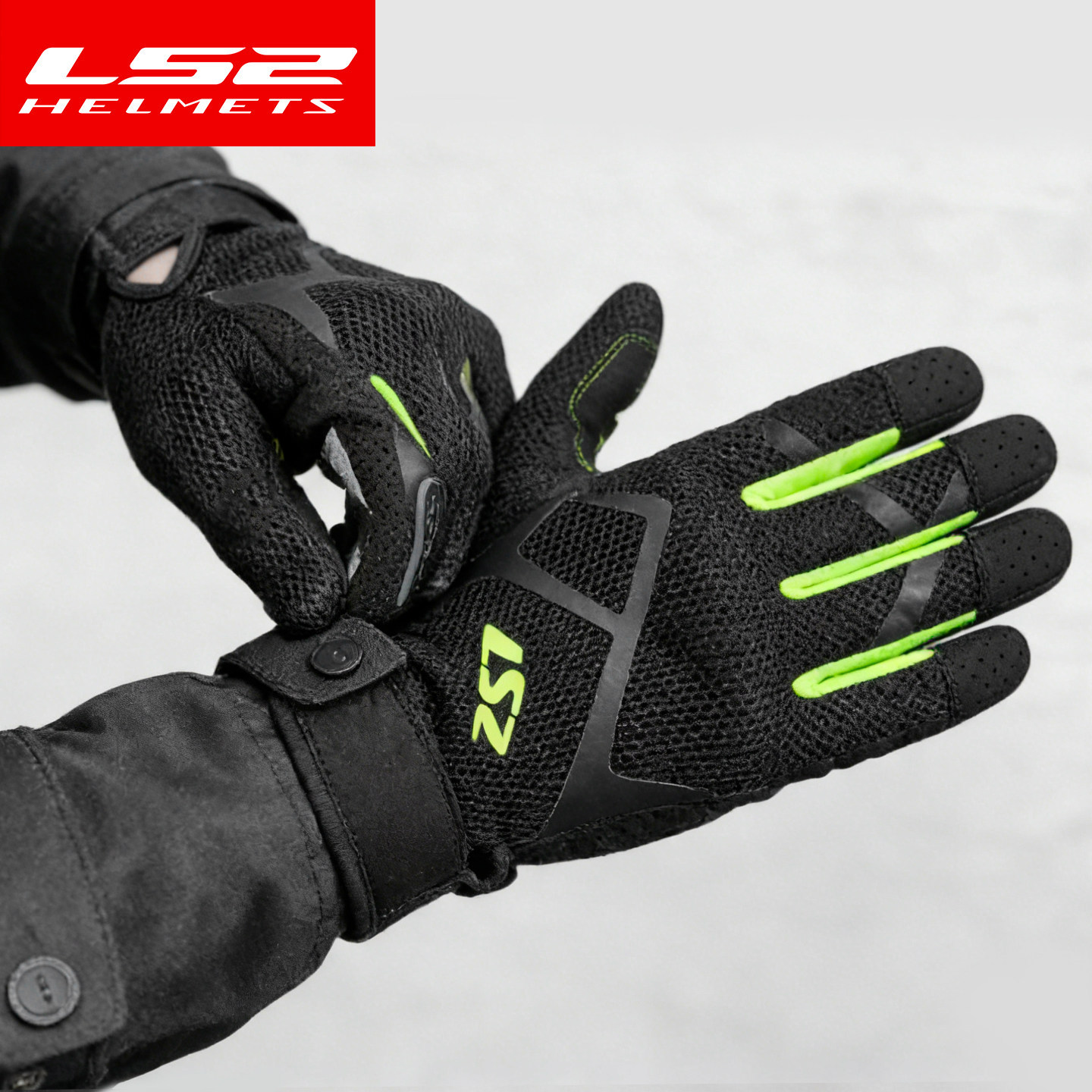 Ls2 Summer Motorcycle Riding Gloves for Men and Women, Mesh Breathable, Anti-Fall, Wear-Resistant, Touch Screen, Four-Season Mg037