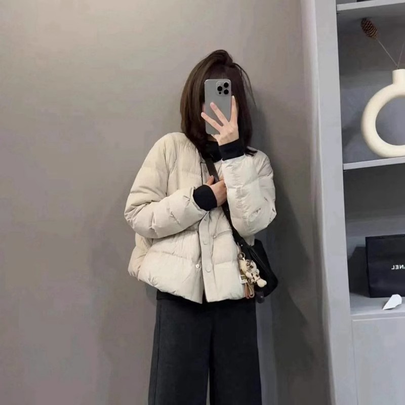 韩版潮流短款羽绒棉服女装2024冬季新款设计感洋气百搭面包服外套