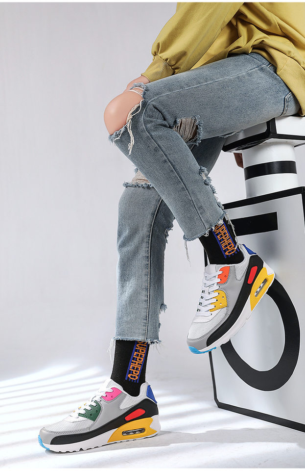 Giày sneaker thể thao đế dày cổ thấp buộc dây phối màu unisex — AD-0590 màu trắng, AD-0590 toàn màu đen, AD-0590 trắng xám vàng, AD-0590 đen trắng chi tiết 31