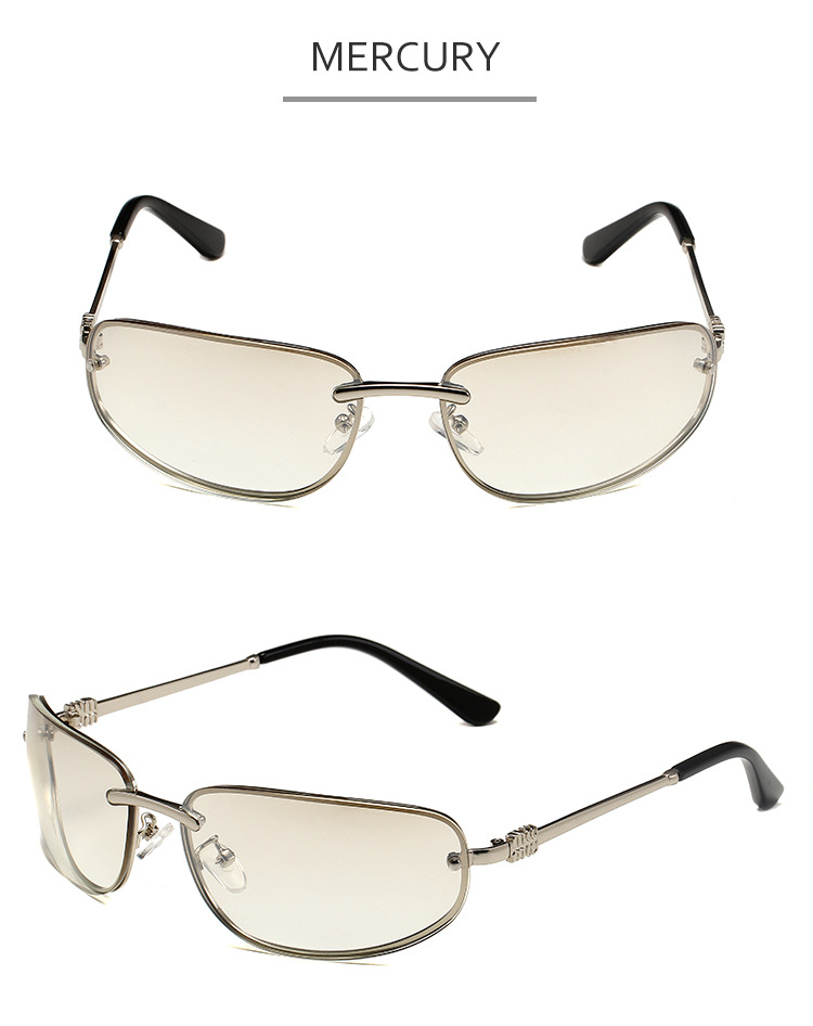 Men's Sunglasses New Millennium Style Y2K Retro Mercury Silver Frameless Fashion Sunglasses Hip Hop Sunglasses_viptrois.com