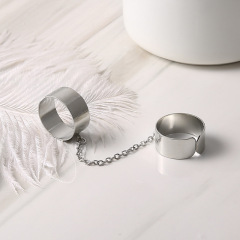 亞馬遜熱銷套戒 ins風寬版亮色鏈條戒指自由拆卸開口可調節戒指