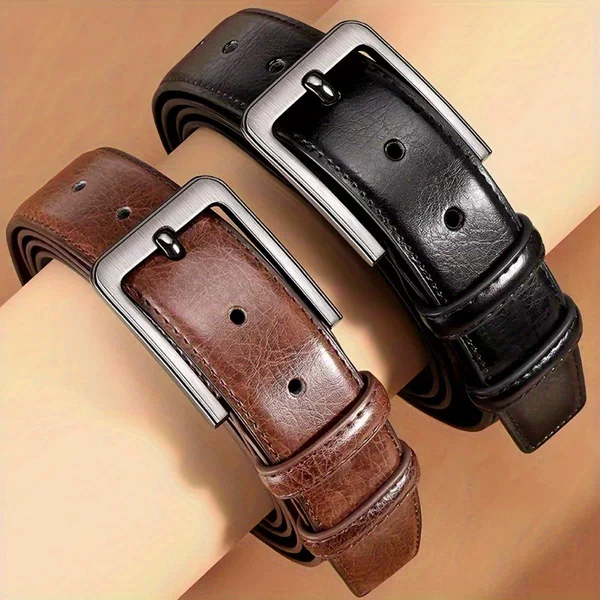 Men's Retro High-End New Belt Pin Buckle Simple and Versatile Belt Jeans Wear Trouser Belt Ready for Wholesale