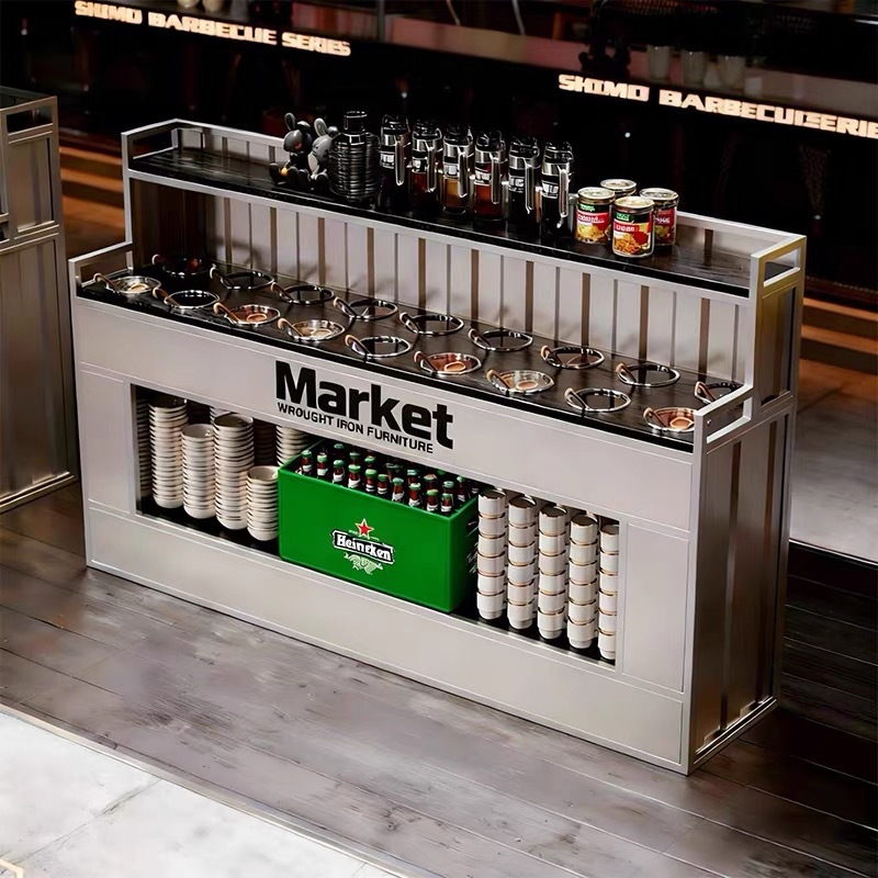 Self-Service Hot Pot Condiment Table, Restaurant Condiment Table, Sideboard, Barbecue Restaurant Sauce Table, Mixing Table, Fruit Cold Dish Exhibition Stand