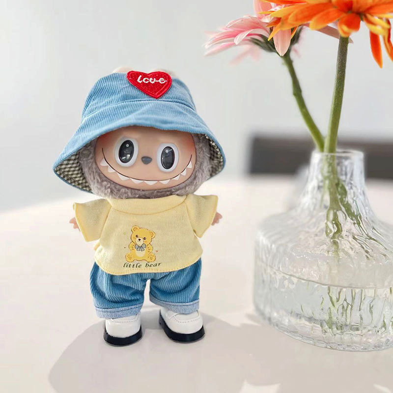 Teddy de terciopelo azul de tres piezas sin zapatos