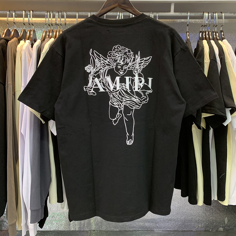 AM1R1 ICON小衆潮牌平和鳩アルファベットプリント丸首ゆるい半袖tシャツ男女カップル半袖|undefined