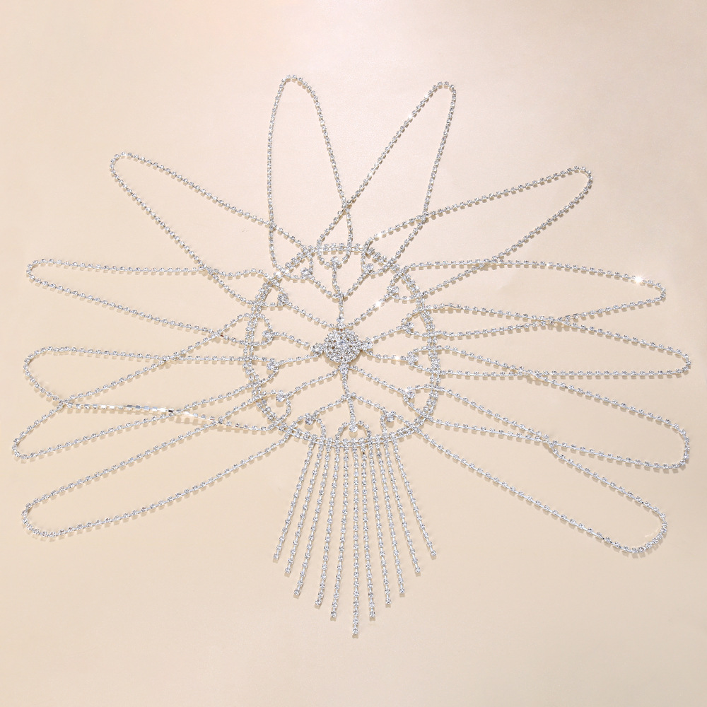 Tocado transfronterizo de moda exagerada borla multicapa Cadena de pelo Europea y americana elegante diadema de lujo Cadena de pelo