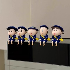 蜡笔小新坐姿校服防卫队手办周边感创意办公室车载电竞房摆件