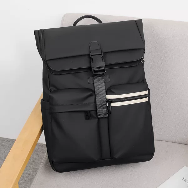 Men's Large-Capacity Casual Business Commuter Backpack Cross-Border 2026 New Striped Travel Backpack Computer Bag