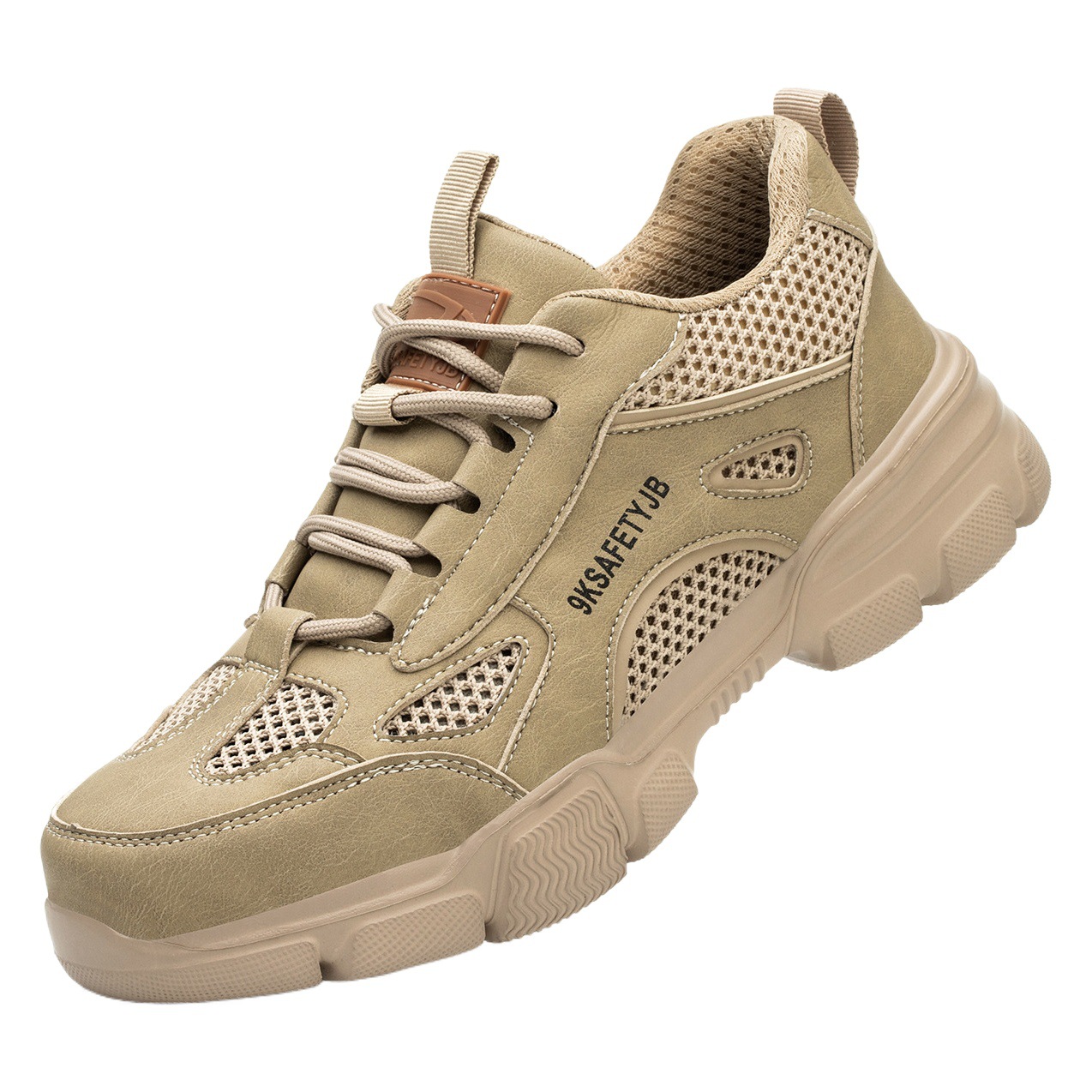 Zapatos de protección laboral transfronterizos, zapatos de seguridad con puntera de acero antiaplastamiento y antipinchazos, zapatos de protección laboral ligeros y transpirables para hombre para el verano