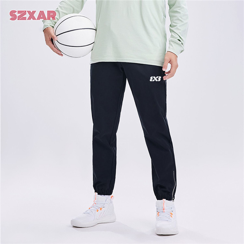 3V3 Woven Long Pants Summer New Basketball Training Outdoor Jogging Zipper Hem Fashion Casual Sports Pants