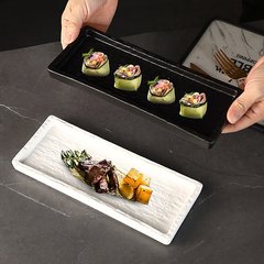 日本料理長方形セラミックプレートクリエイティブ寿司プレートロングプレート調味料ディナープレートデザートプレートバーベキュープレート