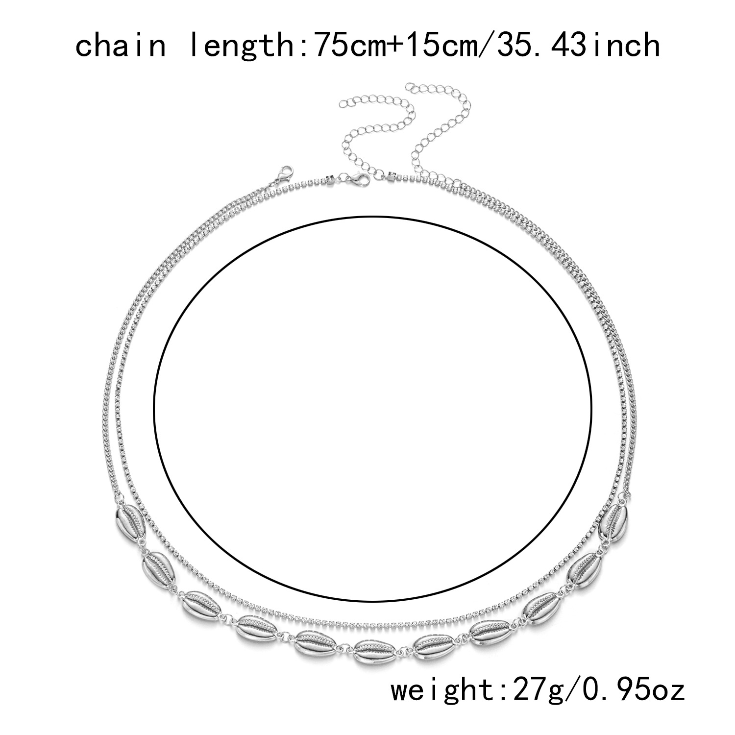 37g Weight Waist Chain Classification 1 Piece Quantity Holiday, Street Occasion Metal Material Starfish, Shell Pattern All Seasons Season Women's Gender Plating Design Simple Style, Classic Style Style Wholesale Jewelry Simple Style Classic Style Starfish Shell Metal Plating Waist Chain 27