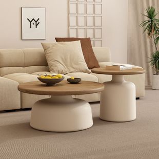 Simple and Fashionable Apartment Coffee Table Living Room Cream Style Small Apartment Popular Iron Round Martini B&B Coffee Table
