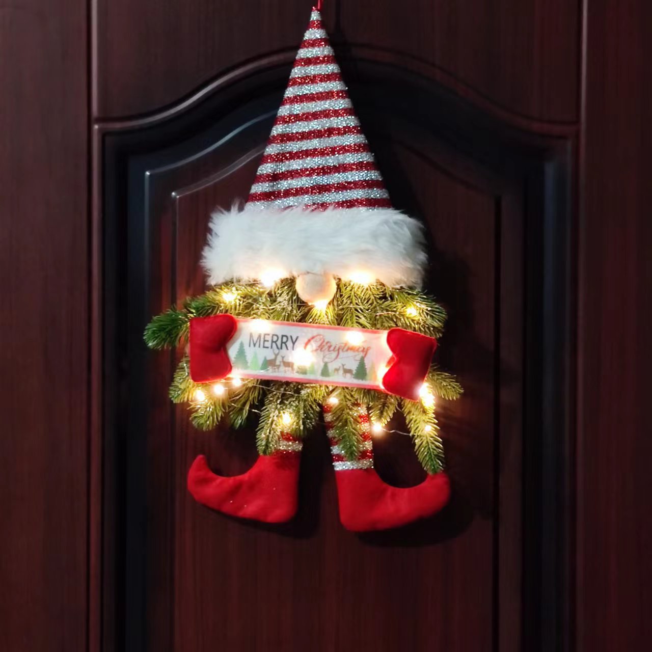 Suministros de decoración navideña guirnalda navideña Piernas Largas Anciano sin rostro colgante de Navidad colgante de pared colgante de puerta