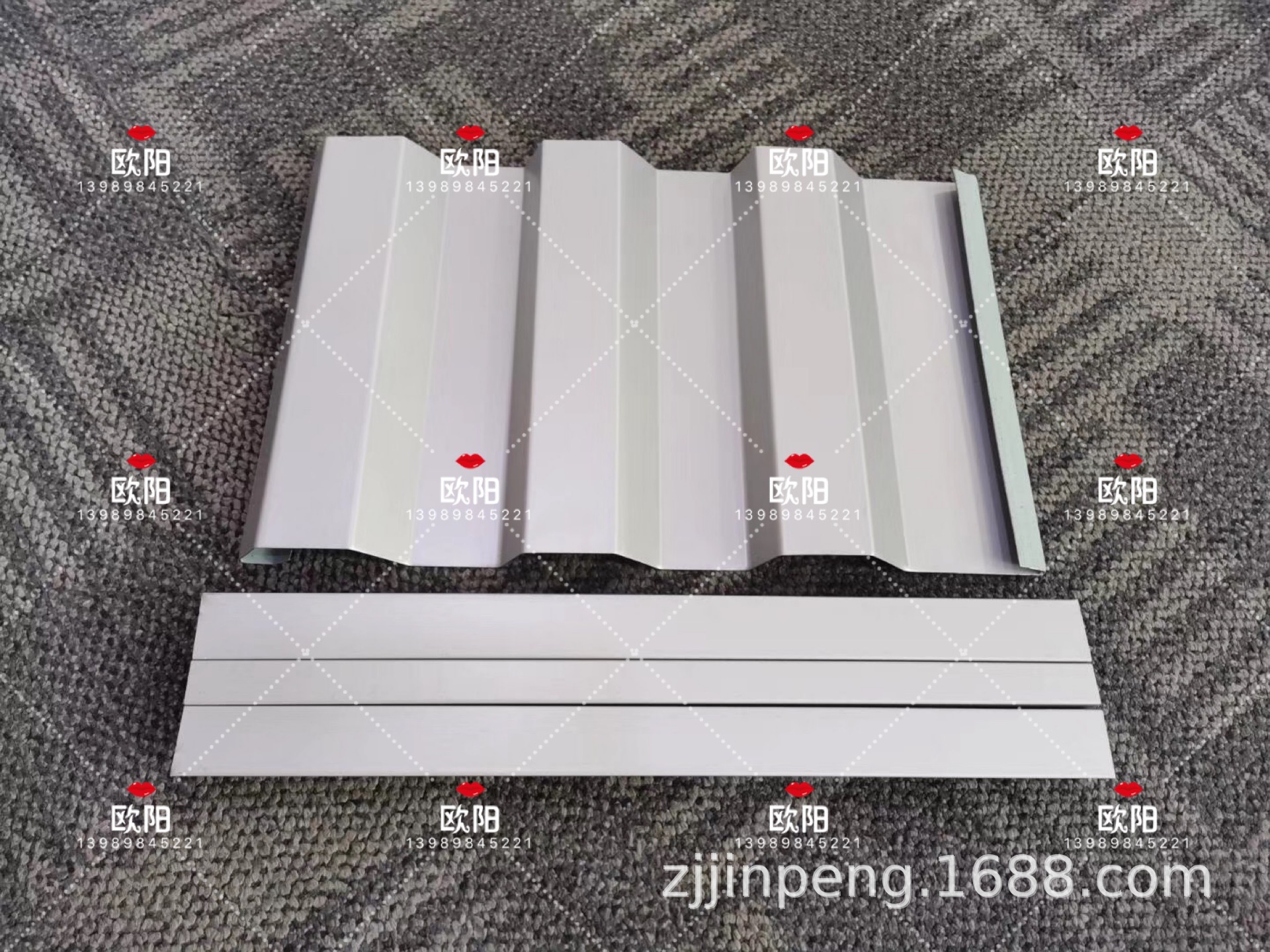 0.7厚白银灰铝镁锰暗扣墙面板 无钉眼安装横铺板HV360型 长度不限