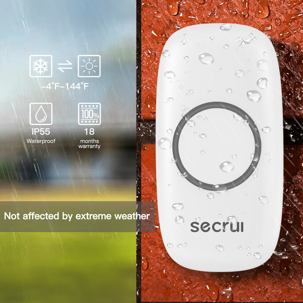 Smart Wireless Doorbell Long Range Waterproof Remote System 1 To 2_voghion.com