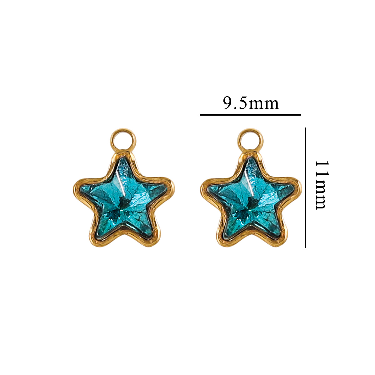 Colgante de cristal de color de acero inoxidable pentacolgante de nuevo collar colgante DIY accesorios joyería