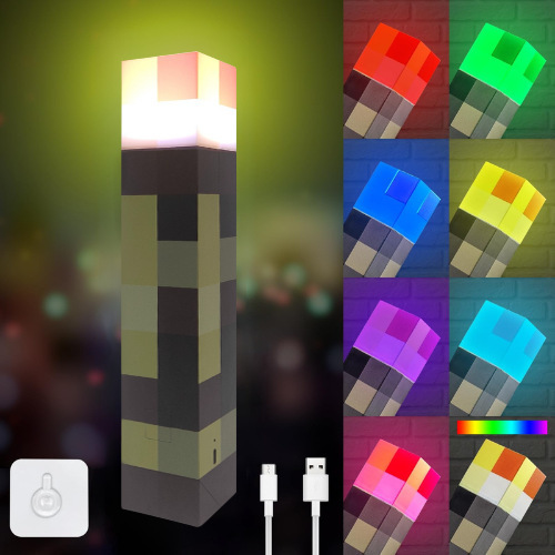 Minecraft トーチランプ MC ゲーム周辺トーチランプクロスボーダーおもちゃモデル雰囲気ナイトライト装飾壁|undefined