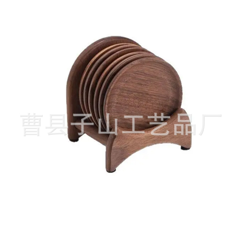 Taza de té creativa de nuez taza de té casera taza de té café aislante de calor conjunto de taza de madera taza de soporte