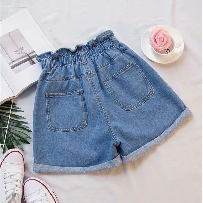 ChicShe Women's Denim 2025 Summer Elastic Waist Double Button Ladies Cuffed Loose Wide Leg Shorts_voghion.com