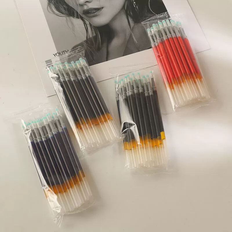 20 штук сменных стержней для ручек K35, черные стержни для ручек большой емкости, сменные стержни нажимного типа, оптом от производителя, гелевые ручки