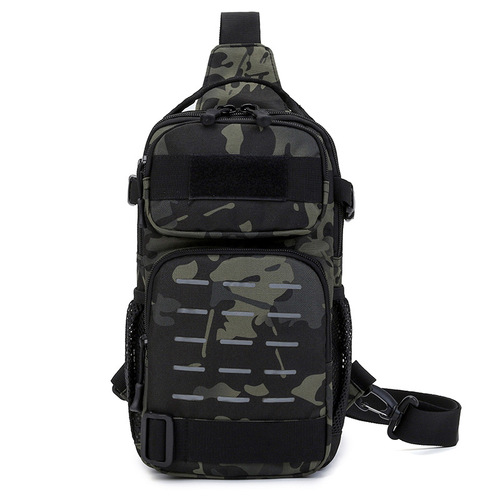 Camouflage chest bag for men, outdoor travel, shoulder crossbody bag, sports backpack, small tactical slingshot cross-body casual waist bag for women