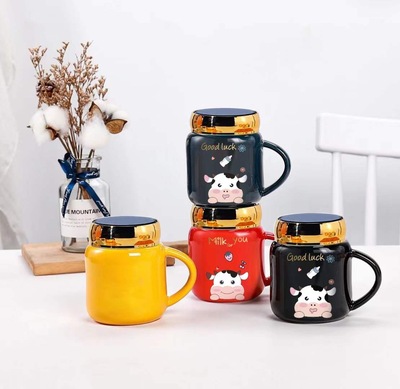 new pattern Year of the Ox Zodiac Cartoon Meng Niu toot toot Bone Drinking cup Jewellery Zhuanban customized LOGO Activities Gift