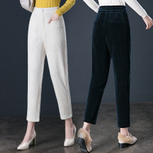 116号 加厚灯芯绒哈伦裤女高腰宽松显瘦休闲雪尼尔小脚裤休闲百搭