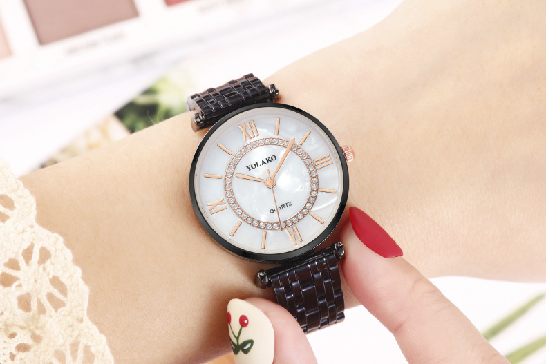 Montre à quartz pour femme Sky Star pour bébé, montre à grande roue tendance la plus vendue, montre pour femme avec bracelet en acier_voghion.com