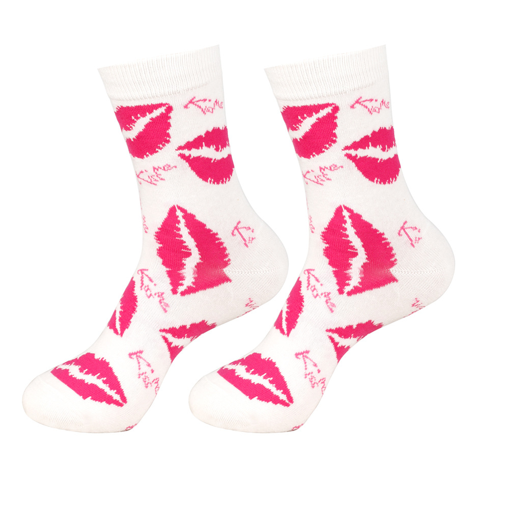 60g Weight Socks Classification Socks Lingerie Type Cotton Fabric Type Stretchy Elasticity A Pair Quantity Daily Occasion Comfort Function Valentine'S Day Festival Lips, Heart Shape Pattern All Seasons Season Unisex Gender Simple Style Style Simple Style Unisex Lips Heart Shape Cotton Crew Socks A Pair 10