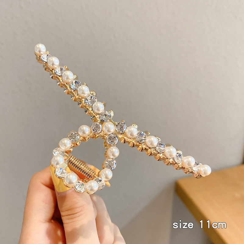 Horquilla de temperamento elegante francés, pinza de tiburón de acrílico para mujer, pinza de agarre grande, accesorios para el cabello, horquilla de sensación de alta calidad al por mayor