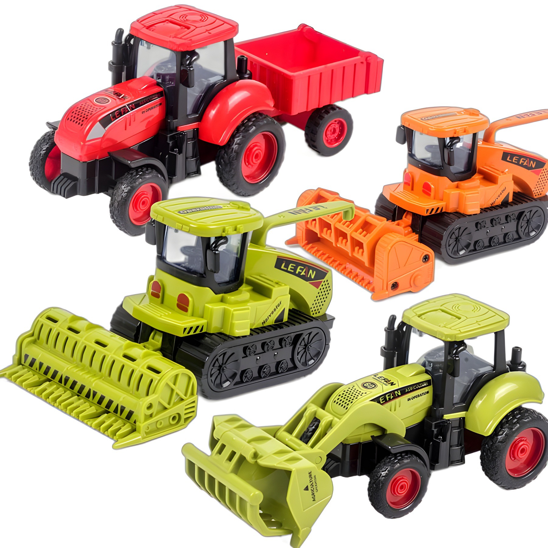 modelo de tractor de simulación infantil juguete cosechador de trigo de agricultores inercia resistente a la caída combinación vehículo de transporte agrícola