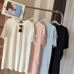 Raff's New Summer Style Pure Color Men's and Women's Round Neck Versatile Casual Short-Sleeved T-Shirt