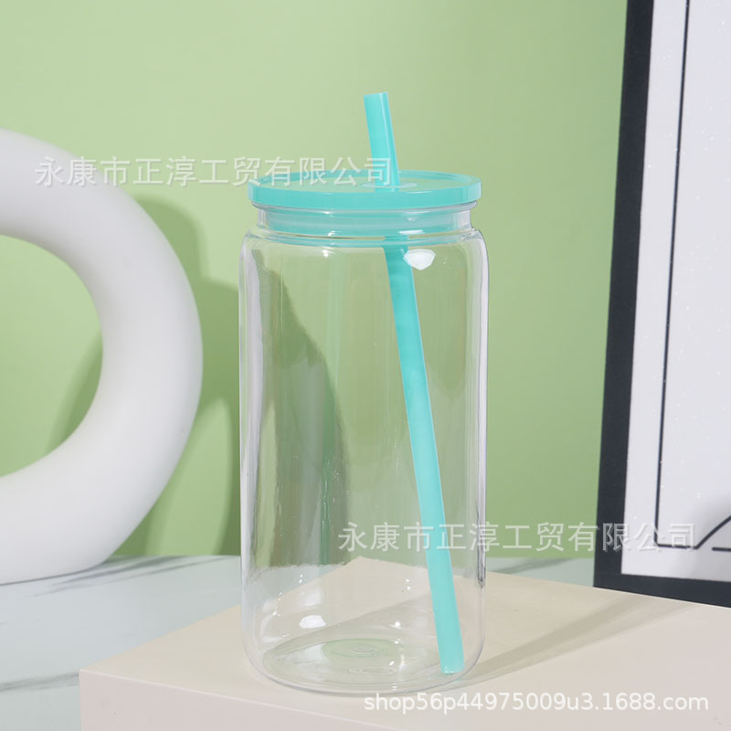 Vaso Mason de Plástico 16oz de Plástico PC, Ecológico, Monocapa, para Oficina y Hogar