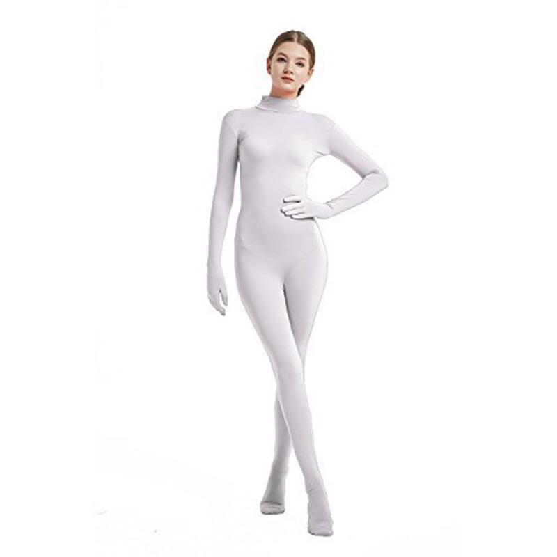 新しいソリッドカラーの女性の手と足のジャンプスーツダンスウェアステージパフォーマンス衣装スパイダーマンボディスーツトレンディ|undefined