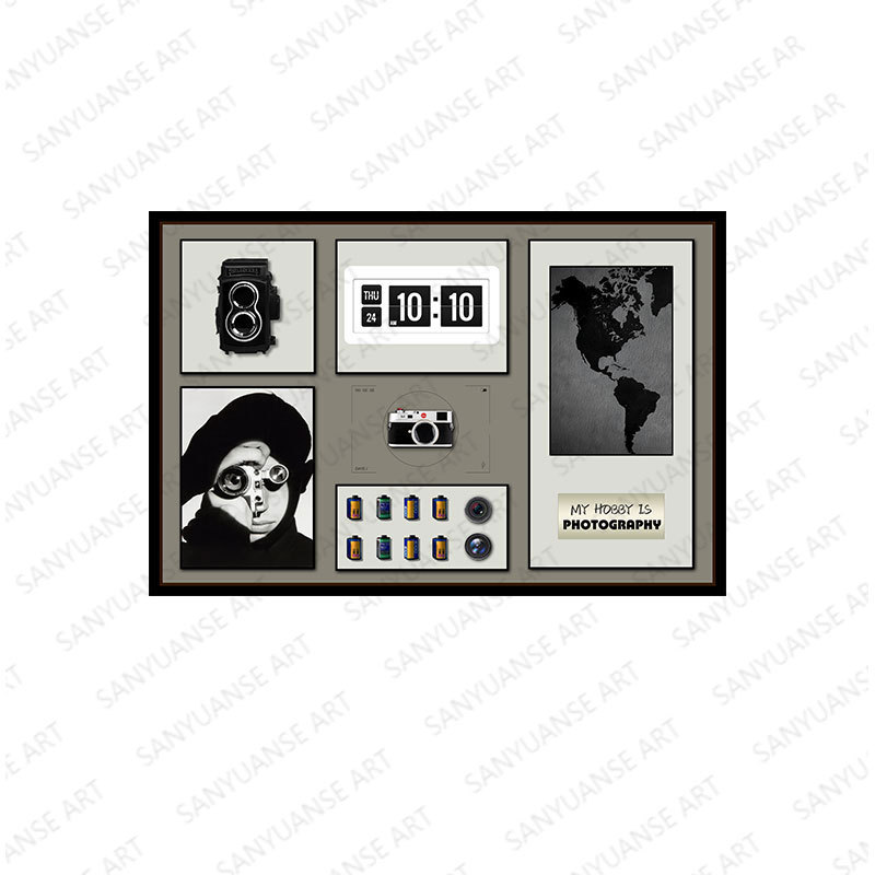 Pintura física tridimensional Entrada Sala de estudio Modelo Estudio Pintura decorativa Hotel Cámara retro Pintura colgante