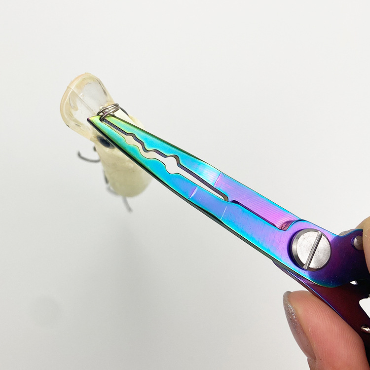 彩鈦路亞鉗漁線剪不鏽鋼多功能釣魚鉗開口環剪PE線摘鈎鉗釣魚工具