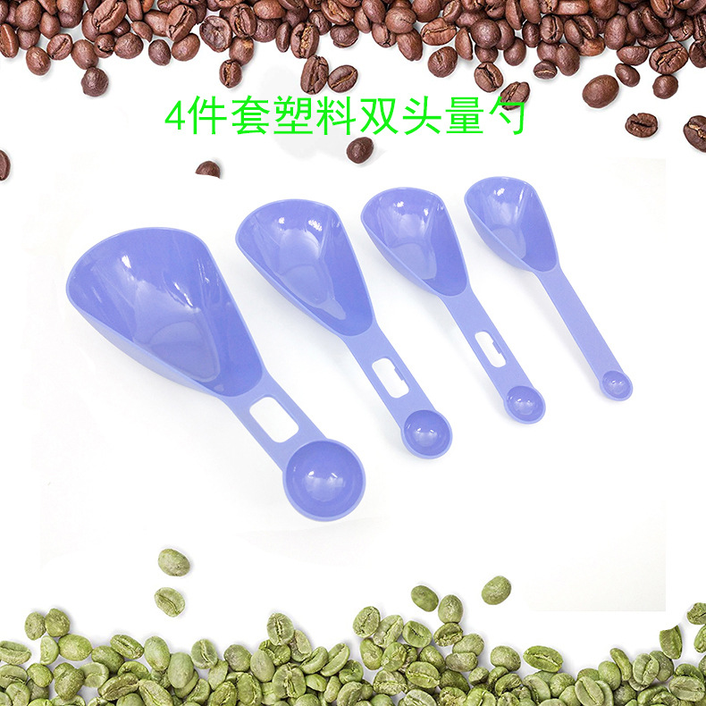 Manufactor Direct selling Plastic 4 sets Double head Graduate Measuring spoons Graduation Graduate Measuring spoon DIY Cake Baking Tools