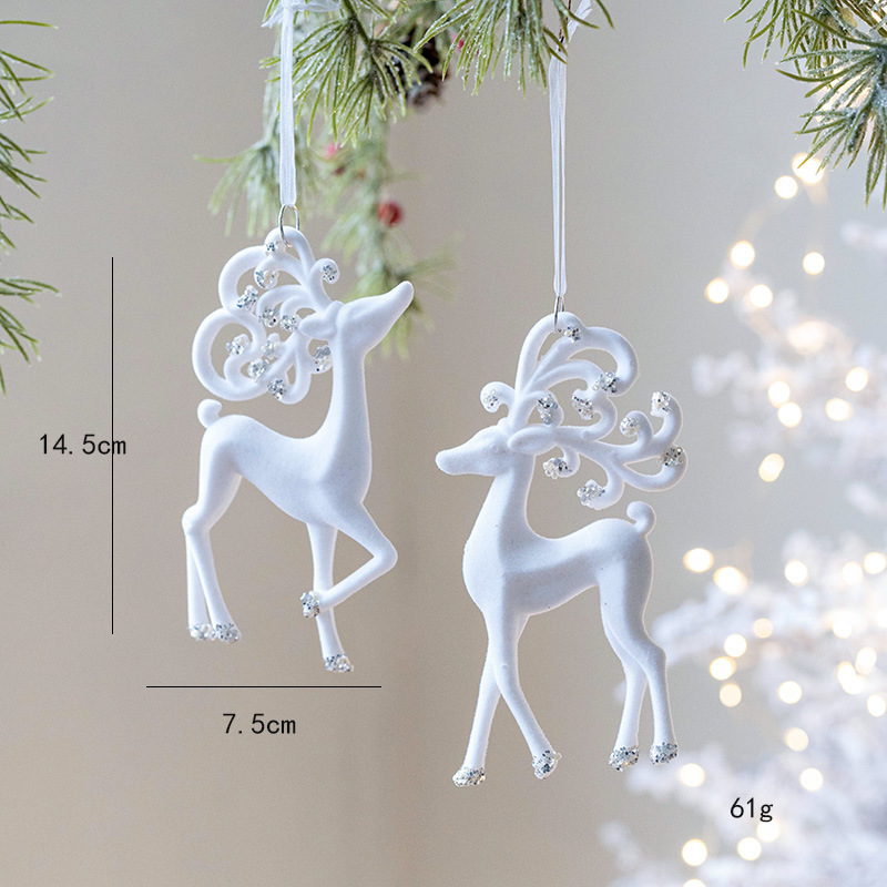 クロスボーダー新しいクリスマス装飾白植毛スノーフレーク立体五芒星ツリーペンダントクリスマスツリーレイアウト|undefined