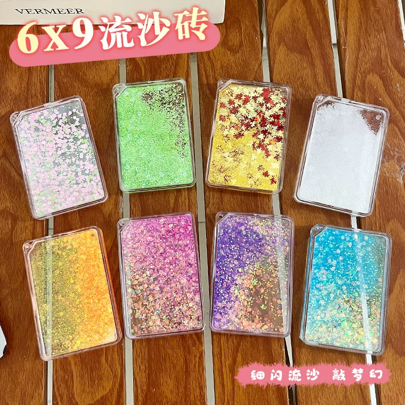 Новый высокопрозрачный квадратный четырехсезонный жидкий песочный кирпичик для DIY, креативный журнал, маслопоглощающий карточный кирпичик для декора.