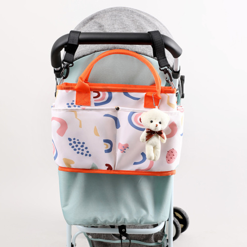 New printed mommy bag, large-capacity portable maternity bag, multi-functional shoulder diagonal bottle bag, stroller bag