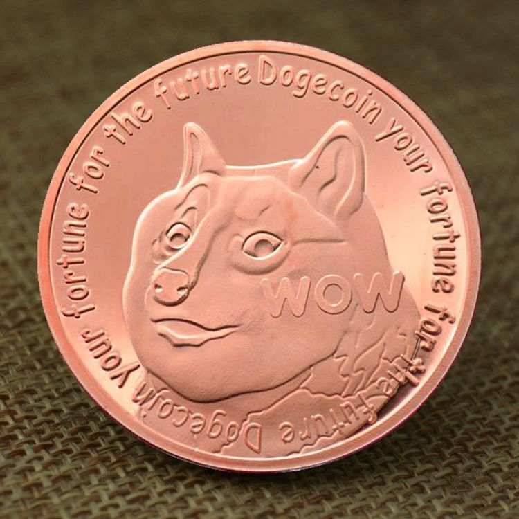 速卖通亚马逊纪念币 狗狗币数字虚拟币定制纪念章黄铜紫铜金属