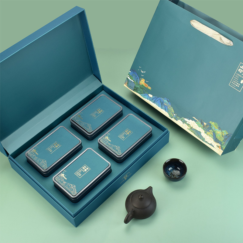 新款绿茶包装盒茶叶礼盒半斤一斤装龙井茶礼盒空礼盒黄山毛峰定制