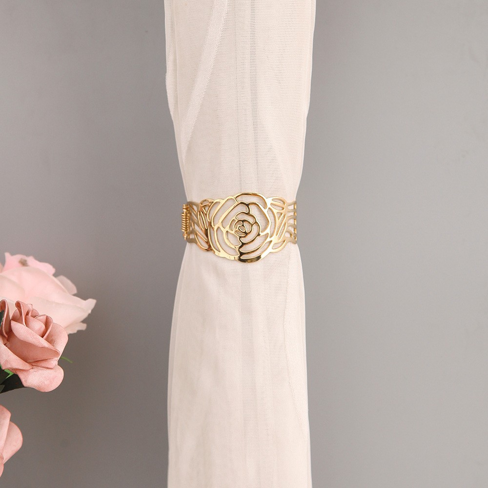 Franske gardinholdere med rose uden boring til gardiner_voghion.com