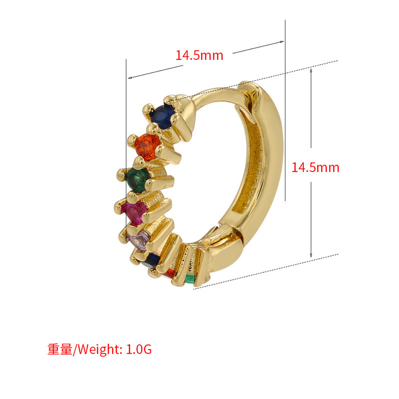 5g Weight Zircon Inlay Material Earrings Classification Copper Material Geometric Pattern Women'S Gender Plating Design Fashion Style Rose Red, White, Purple, Green, Yellow, Black Color Fashion Geometric Plating Copper Zircon Earring Sets 1